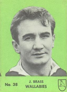 1968 Playtime Rugby Gum Famous Rugby Players - Green #38 John Brass Front